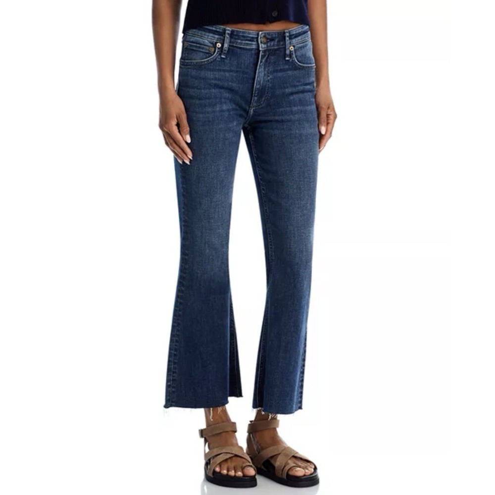 Rag & Bone Flexi Dahlia Mid Rise Ankle Flare Leg Jeans in Teo